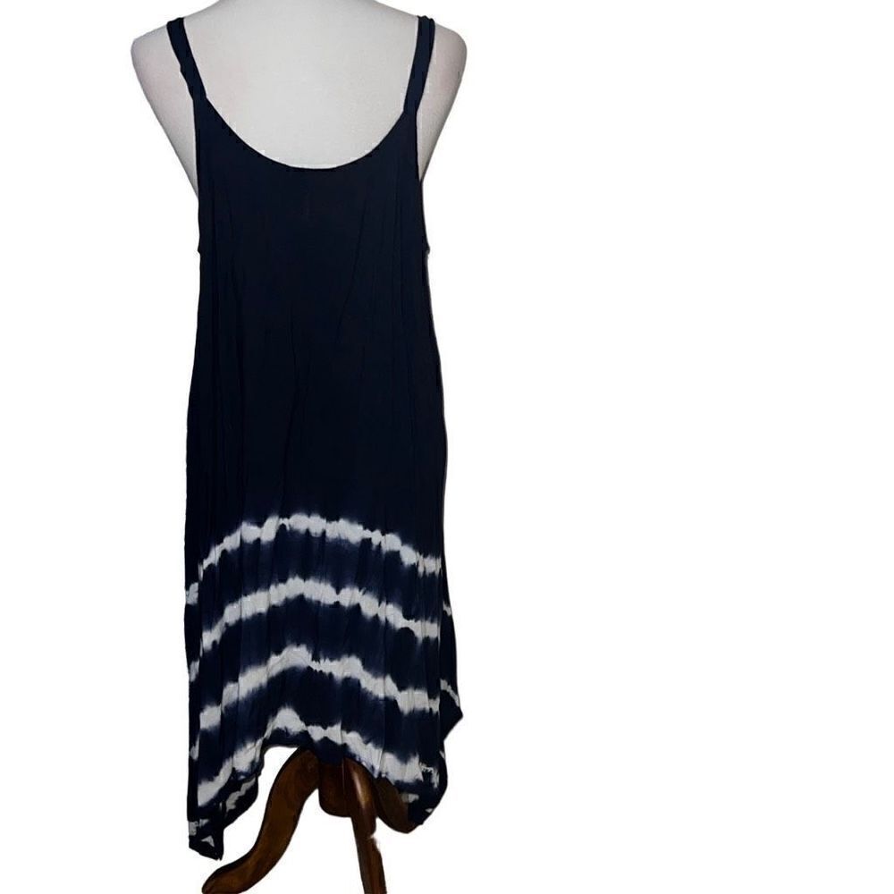 Swimsuits For All Tie-Dye Sharkbite Hem Blue White Swim Coverup sz 14/16 READ